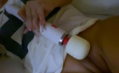 Blonde tight pussy babe solo toy fun in glamour masturbation