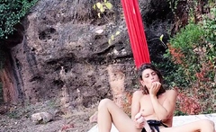 Stacked brunette goes solo toys and masturbation