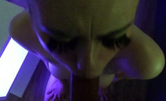 Rough Deepthroat by an Asian Amateur Babe in Dark Light