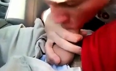 Backseat Blowjob and Cum Swallow