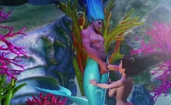 Big tits 3d babe fucking with sea monsters