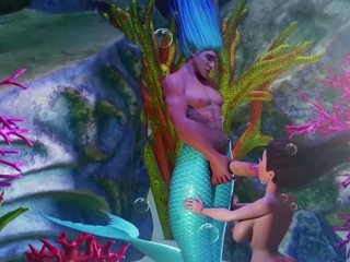 Big tits 3d babe fucking with sea monsters