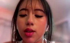 Amateur asian teen licks ass and sucks cock