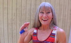 Chubby Mature Shows Off And Masturbating