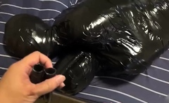 two women fetish latex asslicking and anal mff