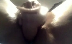 Hairy BBW Fucks Huge Dildo on Webcam