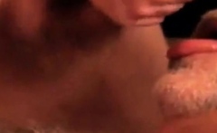 Bearded Daddy Bear Sucks and Cums on Cock