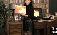 Gorgeous babe reacting to tiny dicks