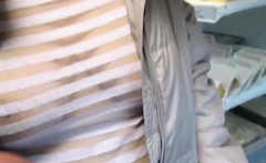 Groping Breasts In A Sheer Blouse In Public Market