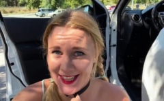 Ivy Roses - Squirt A Ton W Ballgag In Public