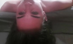 Upside-down Throat Fucking: Hardcore Amateur Blowjob